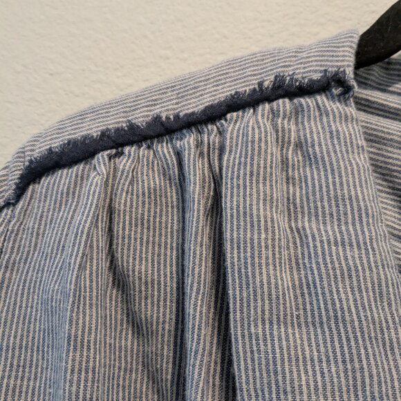 Free People Blue and White Thin Stripe Tunic - Medium - Picture 7 of 8